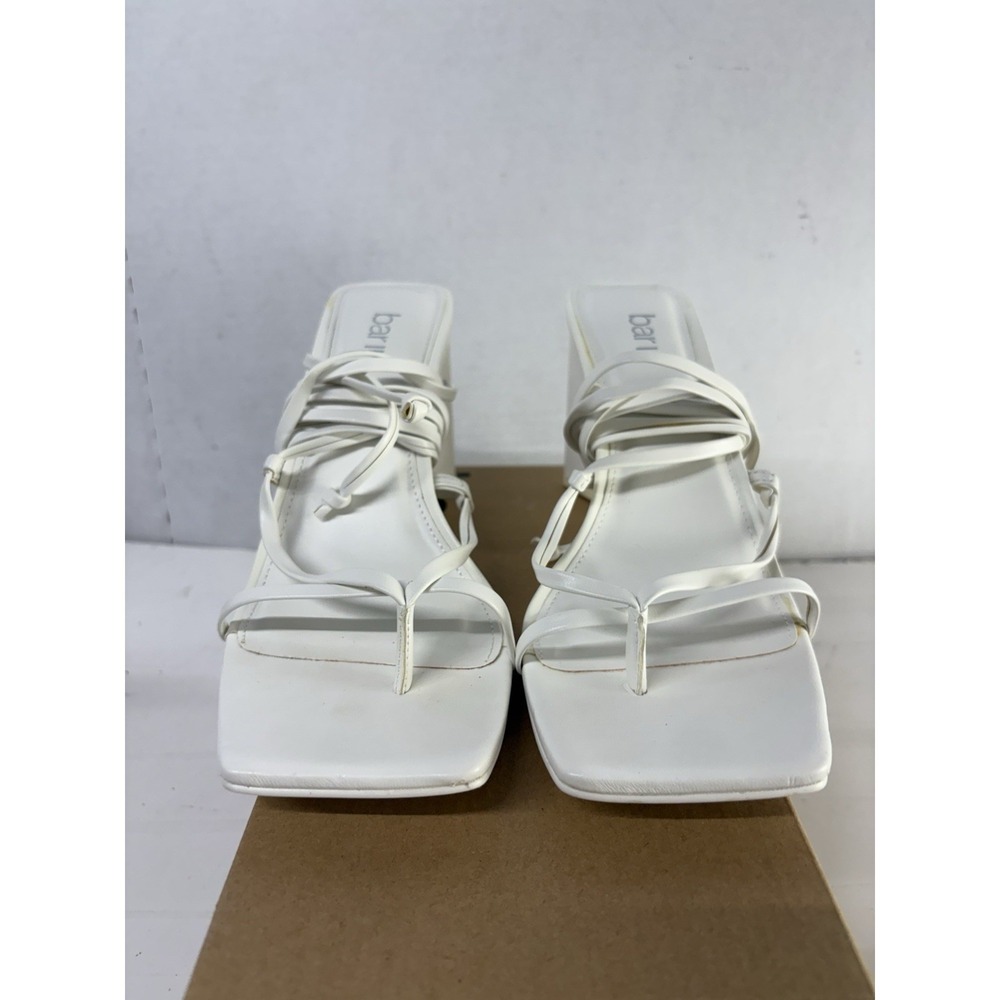 Bar lll Women's Auroraa White Tie Dress Heeled Sandals Gladiator Block Heel 10M - Picture 4 of 9